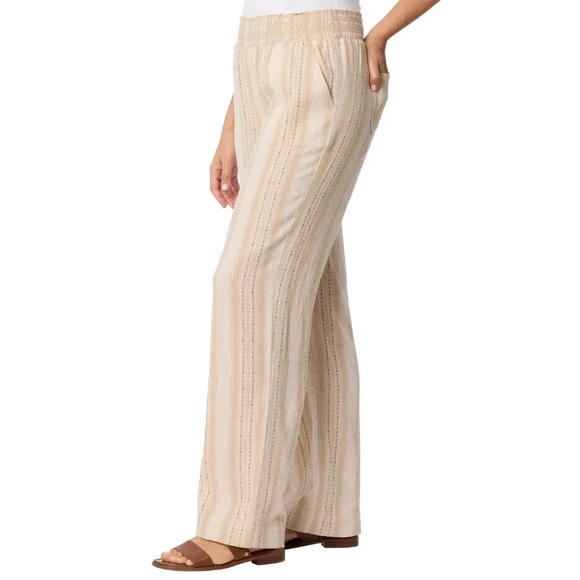 Briggs Linen Blend Pull-On Wide Leg Pants - Picture 1 of 6